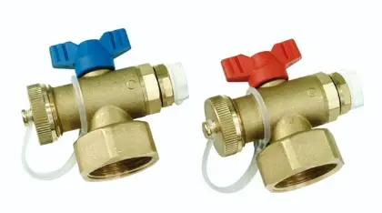 Henco UFH eindset voor verdeler incl. manuele ontluchter & aflaatkraan (set 2st) 4/4 F - prijs per set UFH-ESK060303-M