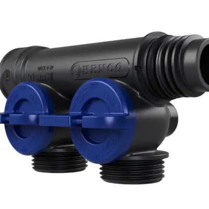 Henco Verdeler voor CV kunststof Henco Pro-Flow 2P  blauw VKEK-V-2P-BLUE
