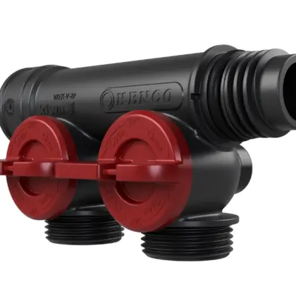 Henco Verdeler voor CV kunststof Henco Pro-Flow 2P  rood VKEK-V-2P-RED