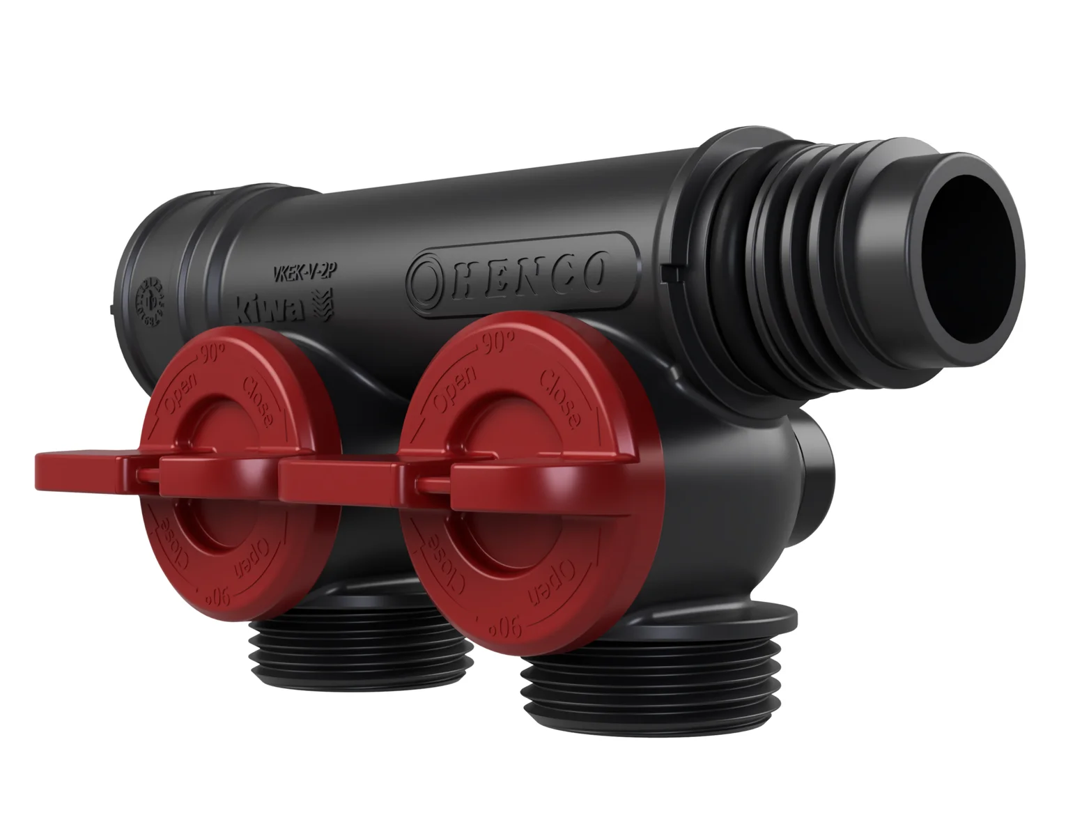 Henco Verdeler voor CV kunststof Henco Pro-Flow 2P rood VKEK-V-2P-RED