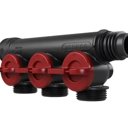 Henco Verdeler voor CV kunststof Henco Pro-Flow 3P  rood VKEK-V-3P-RED