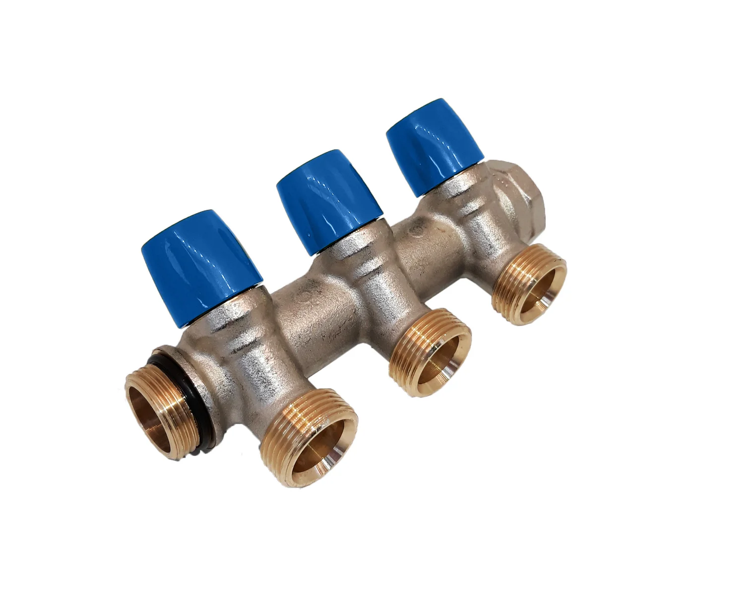 Henco Verdeler voor CV messing Henco 3/4" + 3 x 3/4" blauw VBS050503-BL