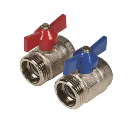 Henco Vlinderkraan met volle doorlaat DN 1" FF met terugslagklep Henco UFH-BM0606-VN