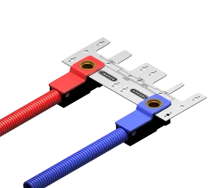 Henco WBP-1604 Henco P-serie messing pers Wall Box muurinbouwdoos 90° FF 16 x 1/2 F - 2 x blauw/2 x rood - prijs per doos
