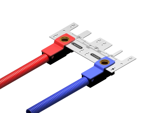 Henco WBP-1604 Henco P-serie messing pers Wall Box muurinbouwdoos 90° FF 16 x 1/2 F - 2 x blauw/2 x rood - prijs per doos