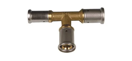 Henco Persverloop-T messing 26/3x16/2x20/2mm FFF (drink)water Henco 11P-261620