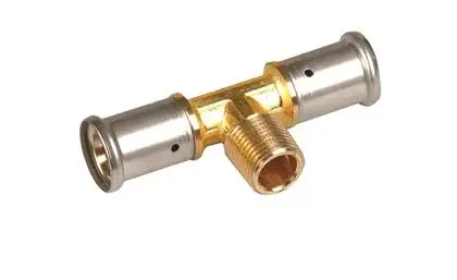 Henco Persovergangs-T-stuk messing 20/2 x 1/2" x 20/2 M (drink)water Henco 14P-200420