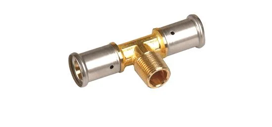 Henco Persovergangs-T-stuk messing 20/2 x 1/2" x 20/2 M (drink)water Henco 14P-200420