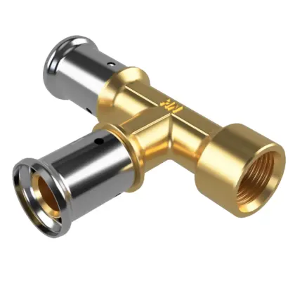 Henco Persovergangs-T-stuk messing 32/3 x 1/2" x 32/3 F (drink)water Henco 48P-323204