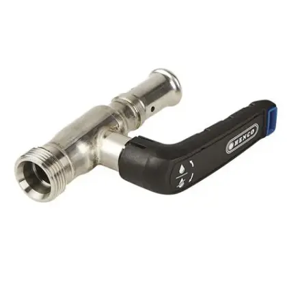 Henco Kogelkraan 2-delig met volle doorlaat DN 26mm x 3/4" M pers Henco BAP-FFV2605EK