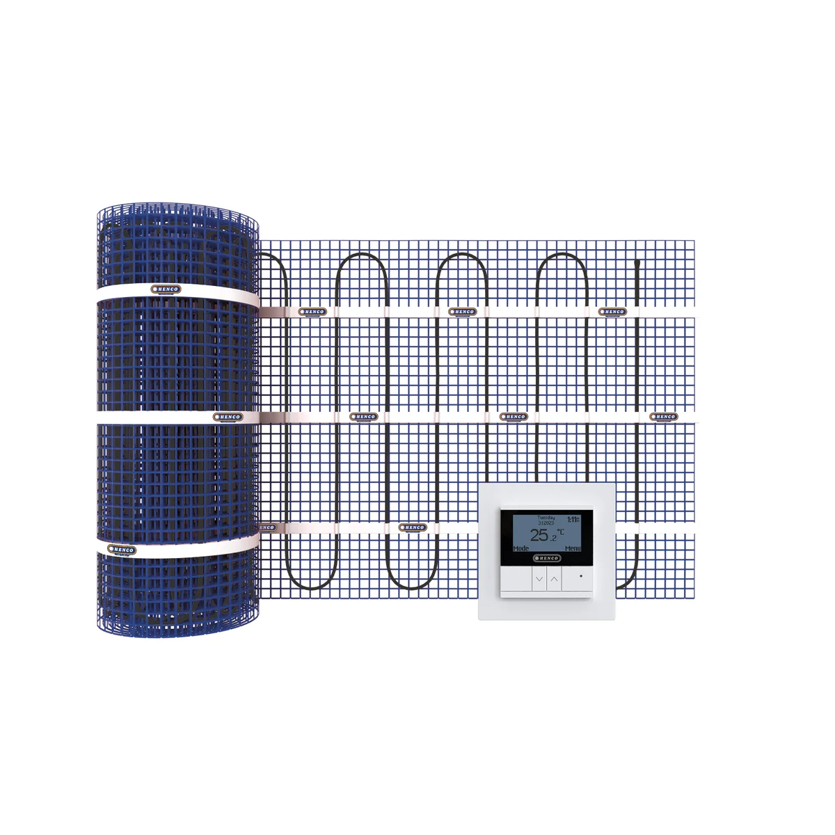 Henco Elektrische vloerverwarming Henco 1200W 16000x500mm met ruimtethermostaat UFH-ELEC-1200W-KIT