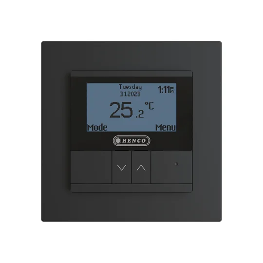Henco Elektrische vloerverwarming thermostaat zwart Henco UFH-ELEC-THERM-B