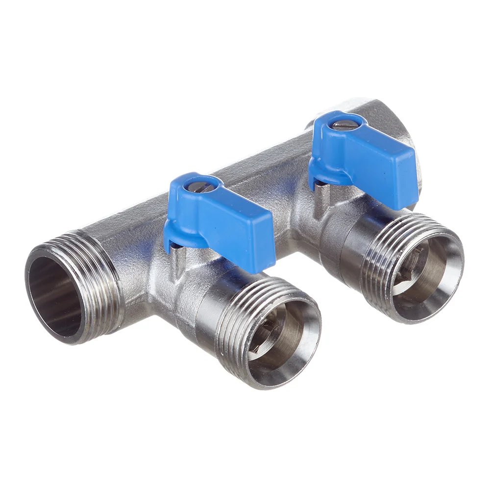 Henco Verdeler voor CV messing Henco 3/4" + 2 x 3/4" blauw VB050502-BLAUW