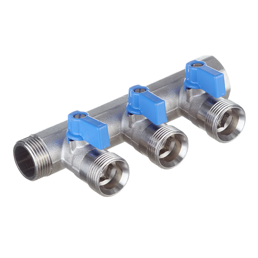 Henco Verdeler voor CV messing Henco 3/4" + 3 x 3/4" blauw VB050503-BLAUW