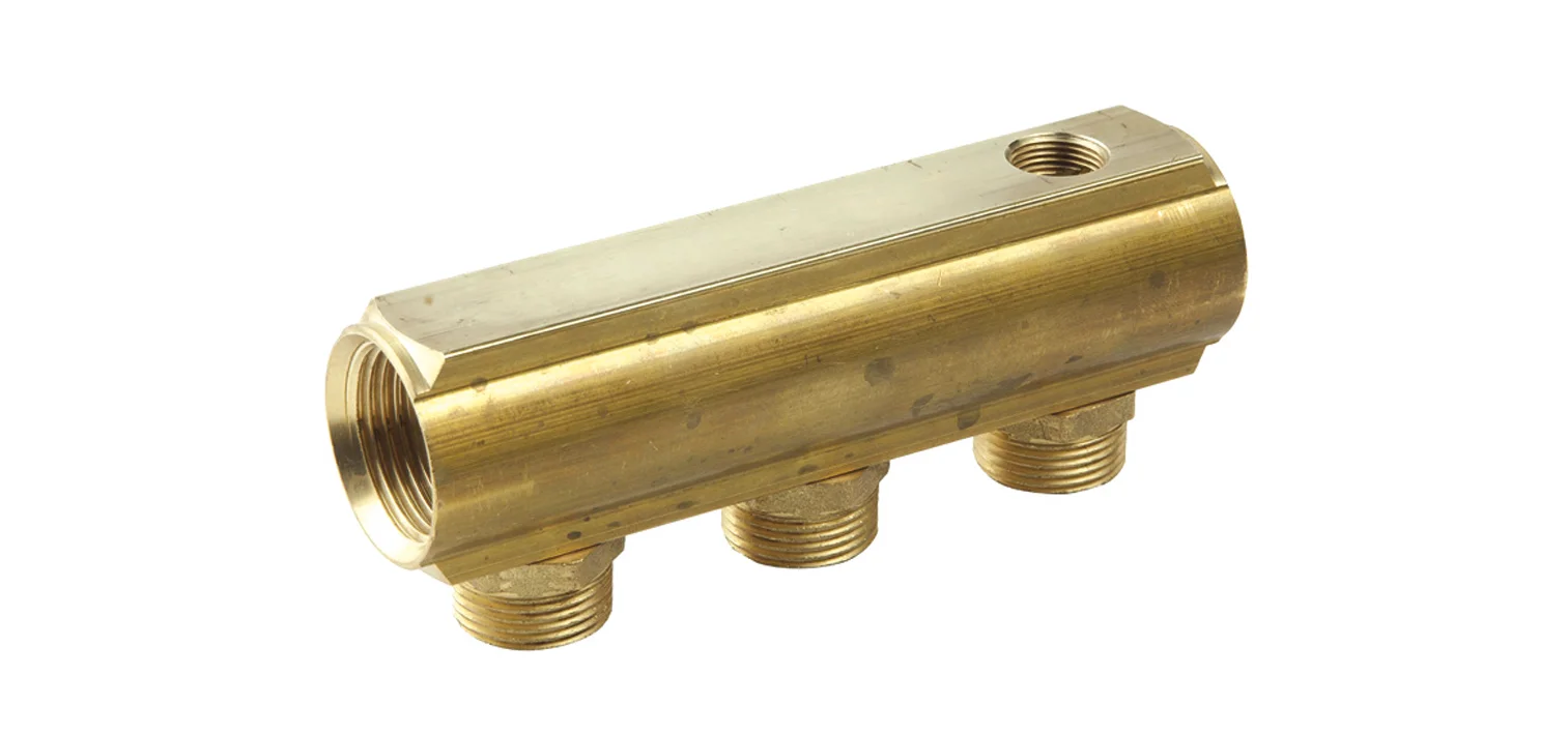 Henco Verdeler voor CV messing Henco 1" + 3 x 3/4" met ontluchting, VEK-060503