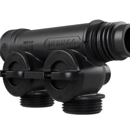 Henco Verdeler voor CV kunststof Henco Pro-Flow 2P  zwart VKEK-V-2P-BLACK