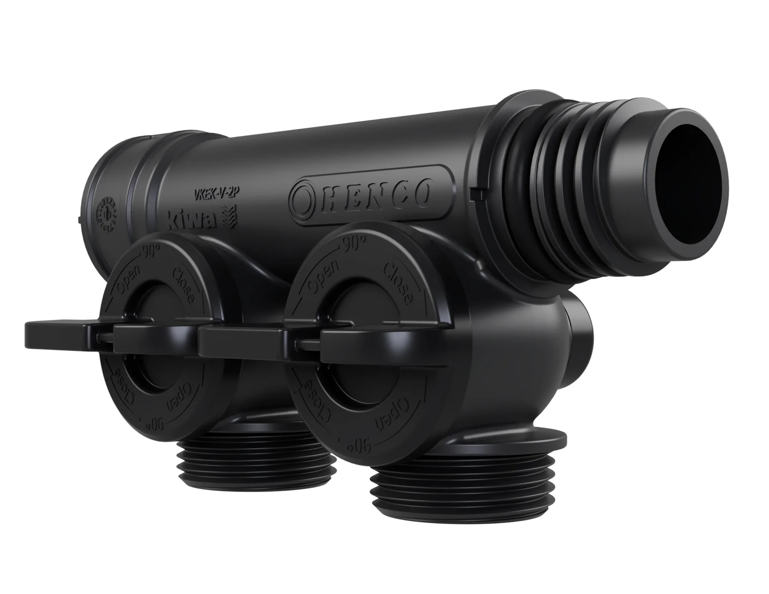 Henco Verdeler voor CV kunststof Henco Pro-Flow 2P  zwart VKEK-V-2P-BLACK