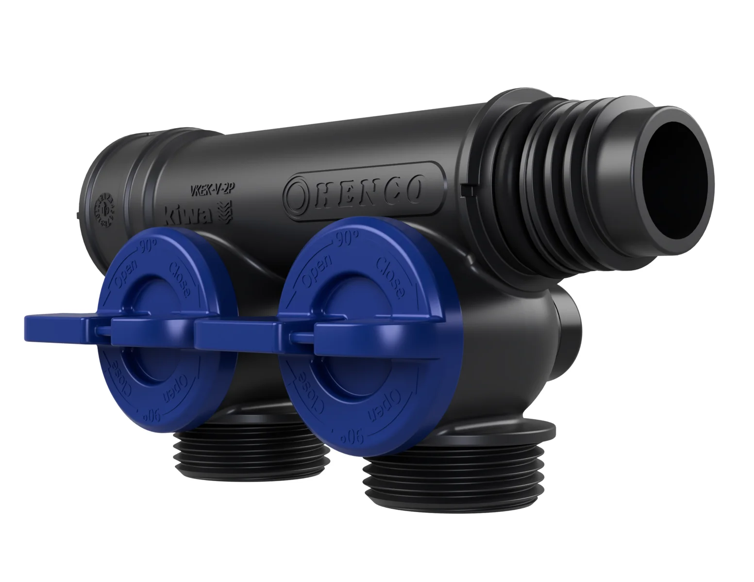 Henco Verdeler voor CV kunststof Henco Pro-Flow 2P blauw VKEK-V-2P-BLUE