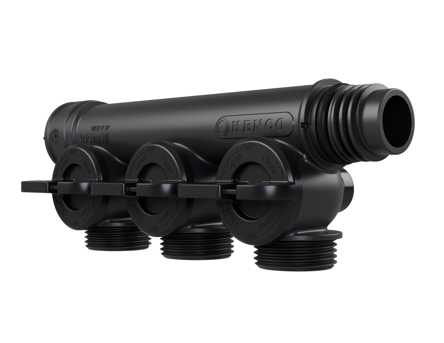 Henco Verdeler voor CV kunststof Henco Pro-Flow 3P  zwart VKEK-V-3P-BLACK