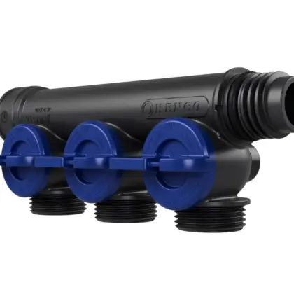 Henco Verdeler voor CV kunststof Henco Pro-Flow 3P blauw VKEK-V-3P-BLUE