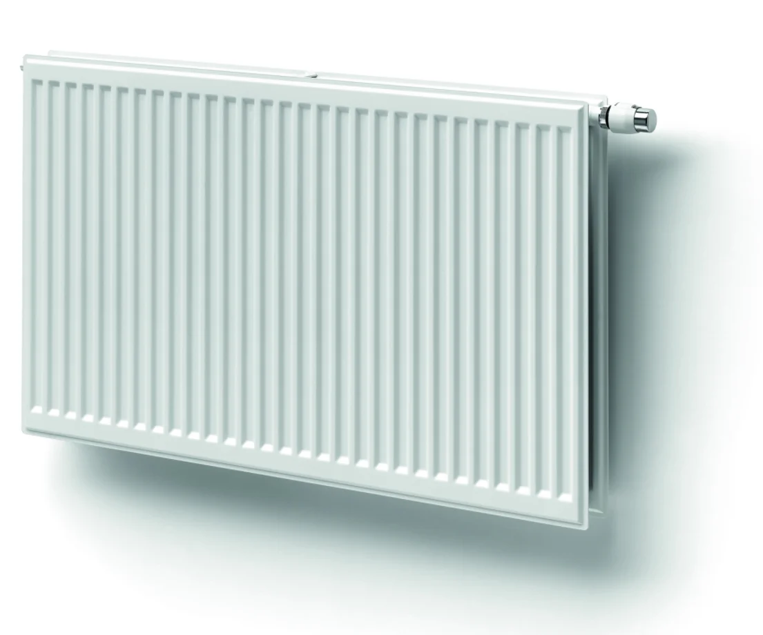 Henrad Paneelradiator Henrad Hygiene ECO Galva 10 HxL=600x1200mm 732W (75/65/20) wit RAL9016 , aansluiting: rechts / midden 0695061012