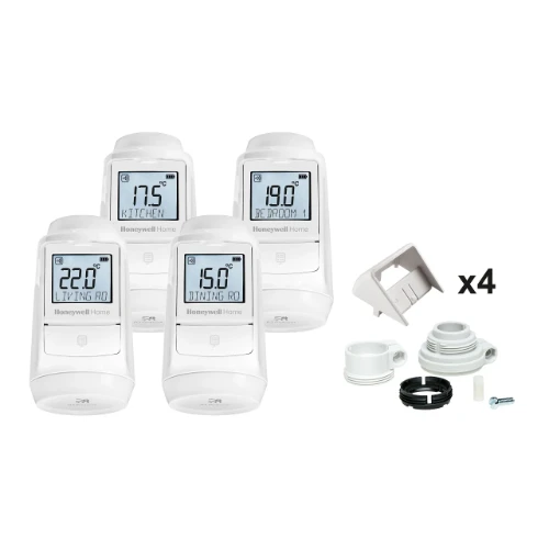 Honeywell Home HR93 EvoHome regelbare digitale thermostaatknop (set van 4st) M30x1,5 - prijs per set HR934WE