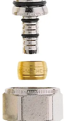 IMI Heimeier Knelkoppeling IMI Heimeier messing 16x2mm 3/4" 1331-16.351