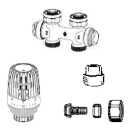 IMI Heimeier Set eclipse thermostaat K met H blok vloer heimeier 9690-87.800