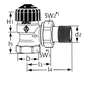 IMI Heimeier Thermost. afsluiter verkort haaks DN15 G1/2 heimeier (ex 221502000) 3441-02.000
