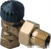 IMI Heimeier Thermostaatkraan 1/2 DN15 haaks heimeier brons vernikkeld kvs 1