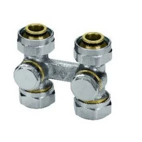 IMI Heimeier H-onderblok IMI Heimeier Vekotec 3/4" ek recht tweepijp brons 0552-50.850