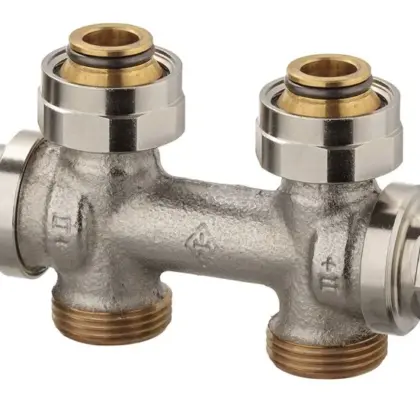 IMI Heimeier H-onderblok IMI Heimeier Vekotec 3/4" ek recht tweepijp brons 0572-50.000