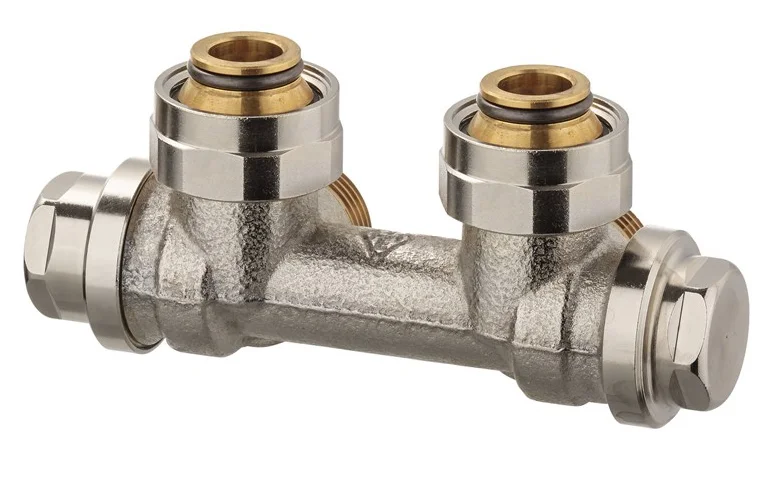 IMI Heimeier H-onderblok IMI Heimeier Vekotec 3/4" ek haaks tweepijp brons 0573-50.000