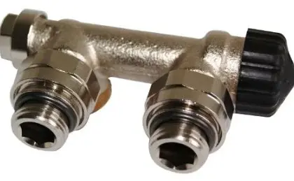 IMI Heimeier H-onderblok IMI Heimeier Multilux 3/4" ek 1/2" recht éénpijp 3854-02.000