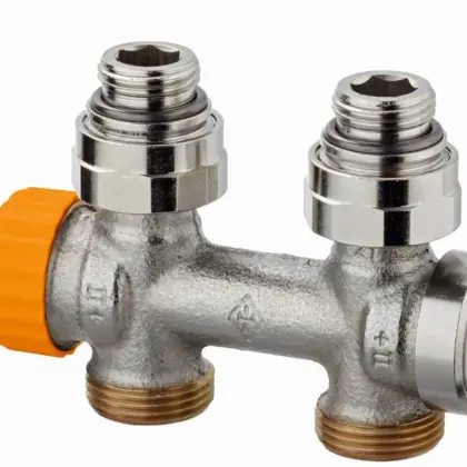 IMI Heimeier H-onderblok IMI Heimeier Multilux Eclipse 3/4" ek 1/2" recht tweepijp brons 3865-02.000