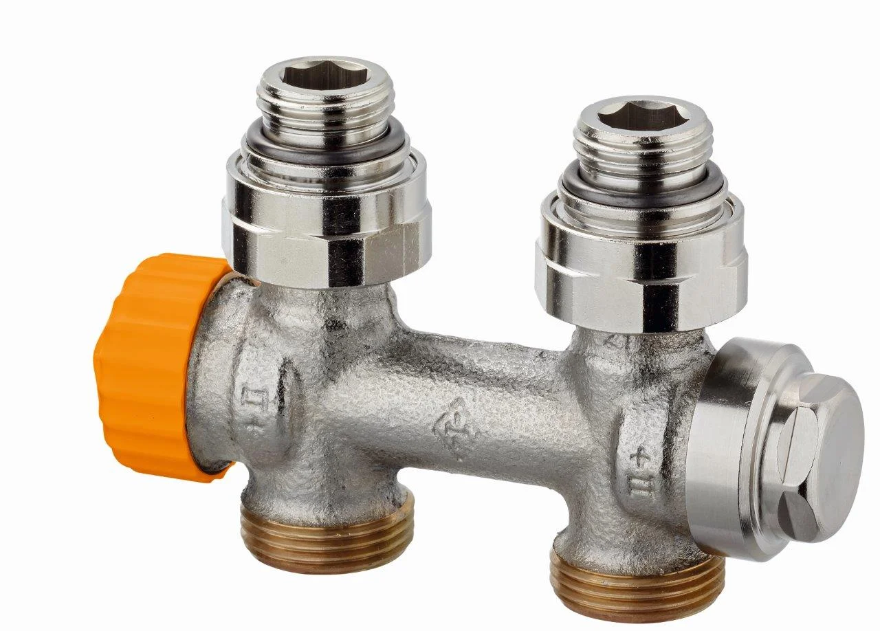 IMI Heimeier H-onderblok IMI Heimeier Multilux Eclipse 3/4" ek 1/2" recht tweepijp brons 3865-02.000