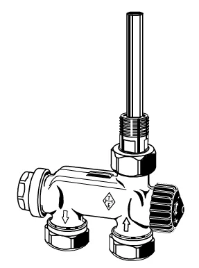 IMI Heimeier H-onderblok IMI Heimeier 3/8" recht tweepijp 3878-02.000