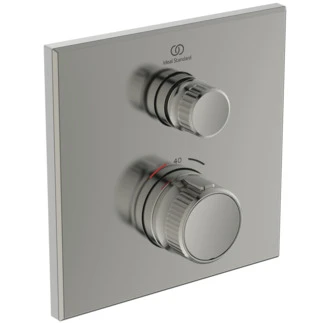 Ideal Standard CeraTherm Navigo C afwerkset voor inbouw douchethermostaat vierkant - RVS look A7301GN