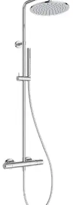 Ideal Standard A8491AA Ideal Standard CeraTherm T25 New EcoFlow douchesysteem - chroom - staafhanddouche 1jet 6 l/min - hoofddouche 250 mm 8 l/min - IdealFlex 1/2 x 1750 mm