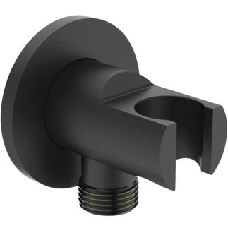 Ideal Standard BC807XG Ideal Standard IdealRain handdouchehouder met geïntegreerde muuraansluitbocht rond - Silk black