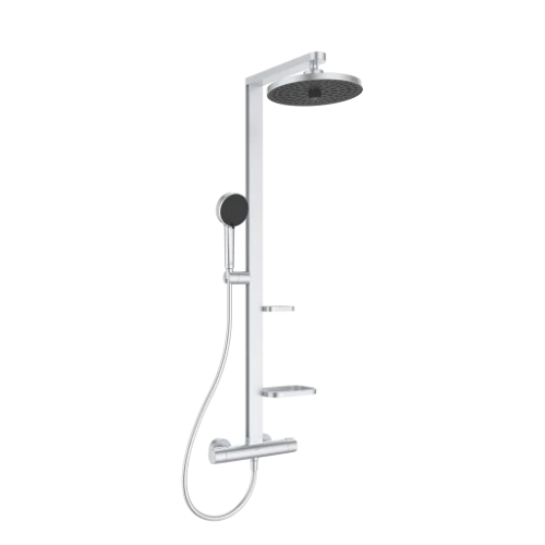 Ideal Standard Alu+ douchethermostaatset - hoofddouche 260 mm - handdouyche 100 mm - silver BD583SI