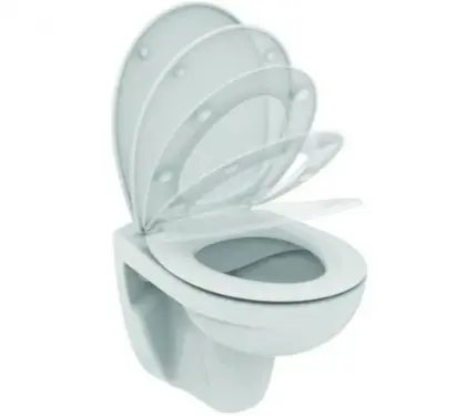 Ideal Standard K881201 Ideal Standard Astor hangtoilet PACK Rimless (hangtoilet + zitting met softclose) zonder spoelrand - wit - B370xD525 mm
