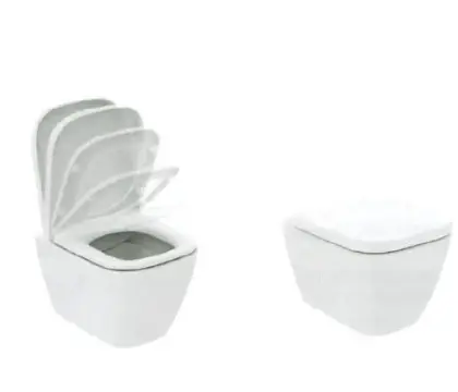 Ideal Standard T473801 Ideal Standard i.life S compact hangtoilet PACK Rimless+ (compact hangtoilet + toiletzitting wrap-over softclose) zonder spoelrand - Glossy White