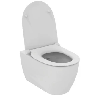Ideal Standard T572601 Ideal Standard I life O hangtoilet PACK Hydrotwist (hangtoilet met sandwich toiletzitting met softclose) zonder spoelrand - wit