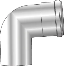 Isoleco Enkelwandige rookgasbocht Isoleco 87° 80mm/80mm inox 01.034.04.00