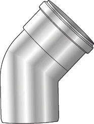 Isoleco Enkelwandige rookgasbocht Isoleco 45° 80mm/80mm inox 01.034.05.00