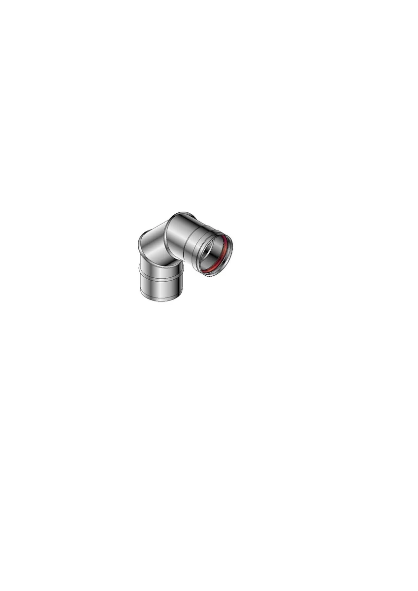 Isoleco Enkelwandige rookgasbocht Isoleco 90° 250mm/250mm inox met lipring 31.420.52.50