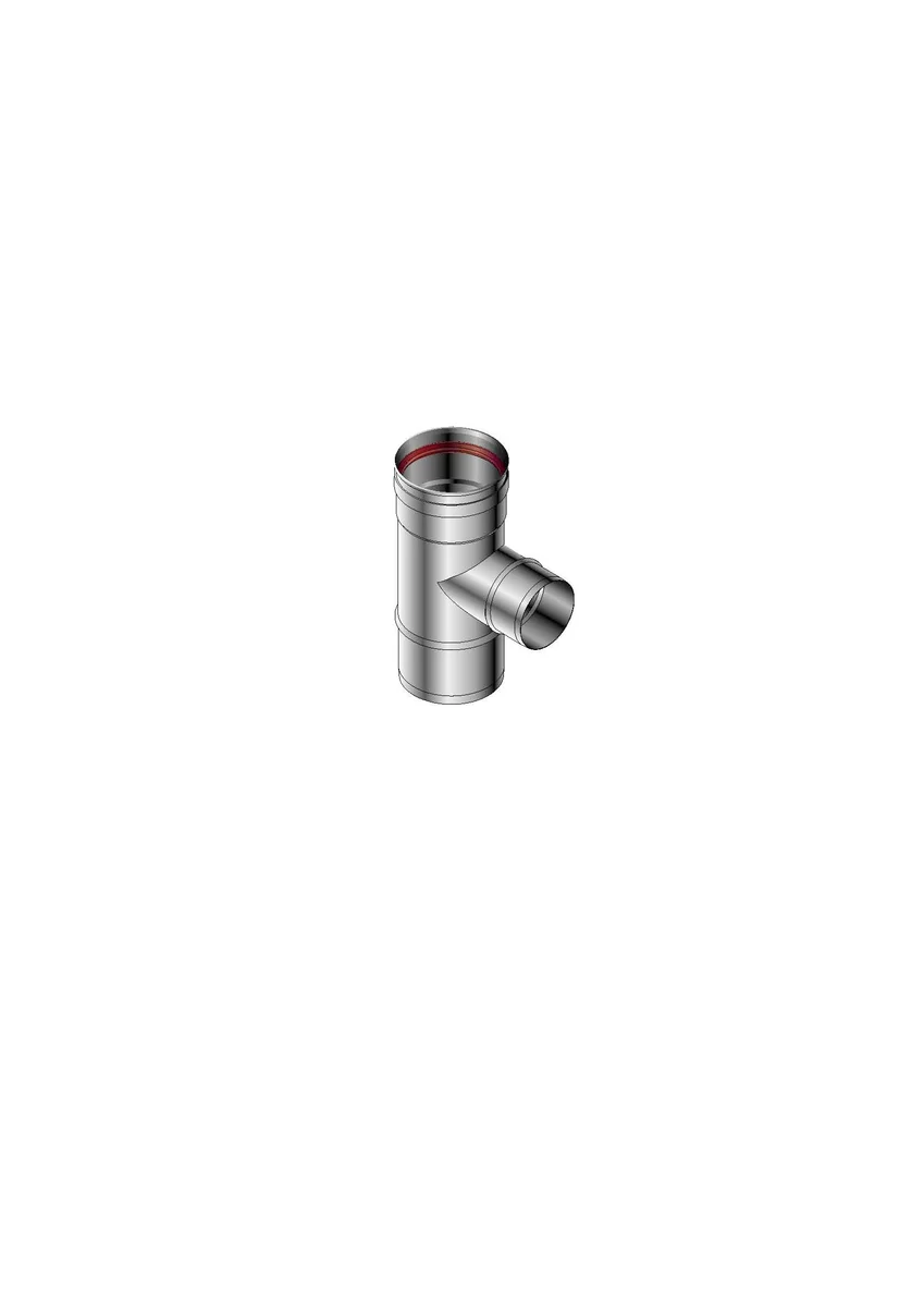 Isoleco Enkelwandig rookgas T-stuk Isoleco 250mm inox met lipring 31.420.62.50