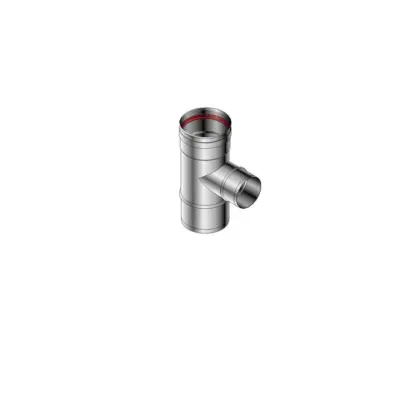 Isoleco Enkelwandig rookgas T-stuk Isoleco 250mm inox met lipring 31.429.72.50