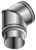Isoleco Dubbelwandig rookgasbocht Isoleco DP 25 45° 300mm/250mm DP 606 31.660.62.50